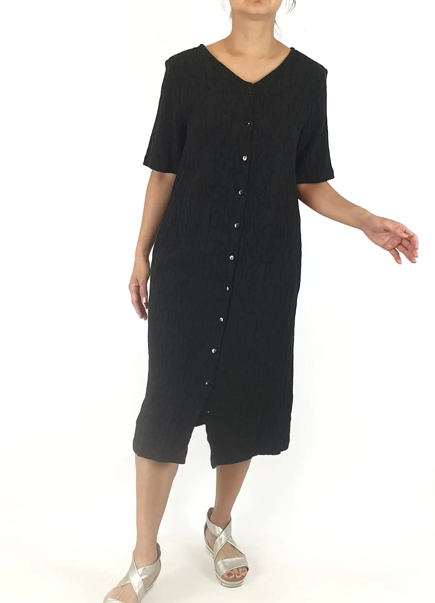 Kumo black cotton linen dress size 10