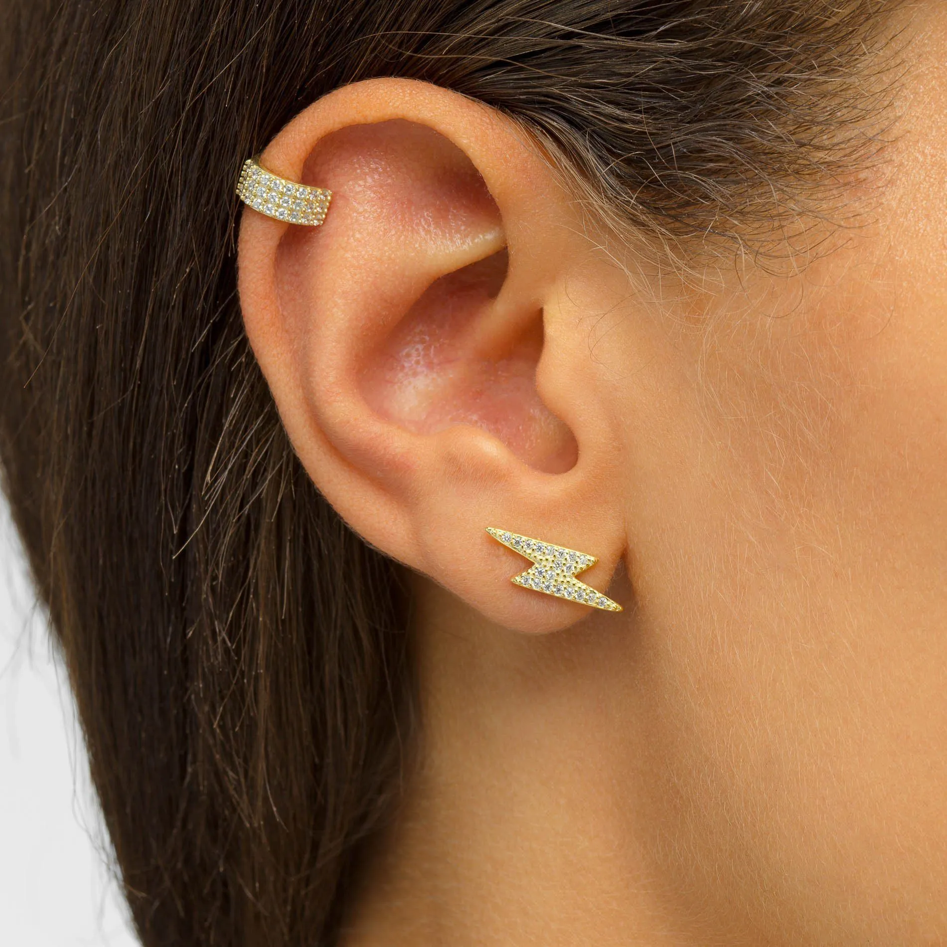 Large Lightning Stud Earring