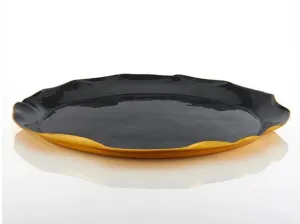 Large Oval Ruffled Platter Graphite - Nima Oberoi - Lunares