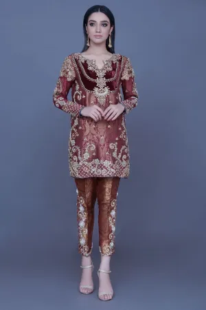 Latest Asian Party Outfit in Maroon Color #Y2035