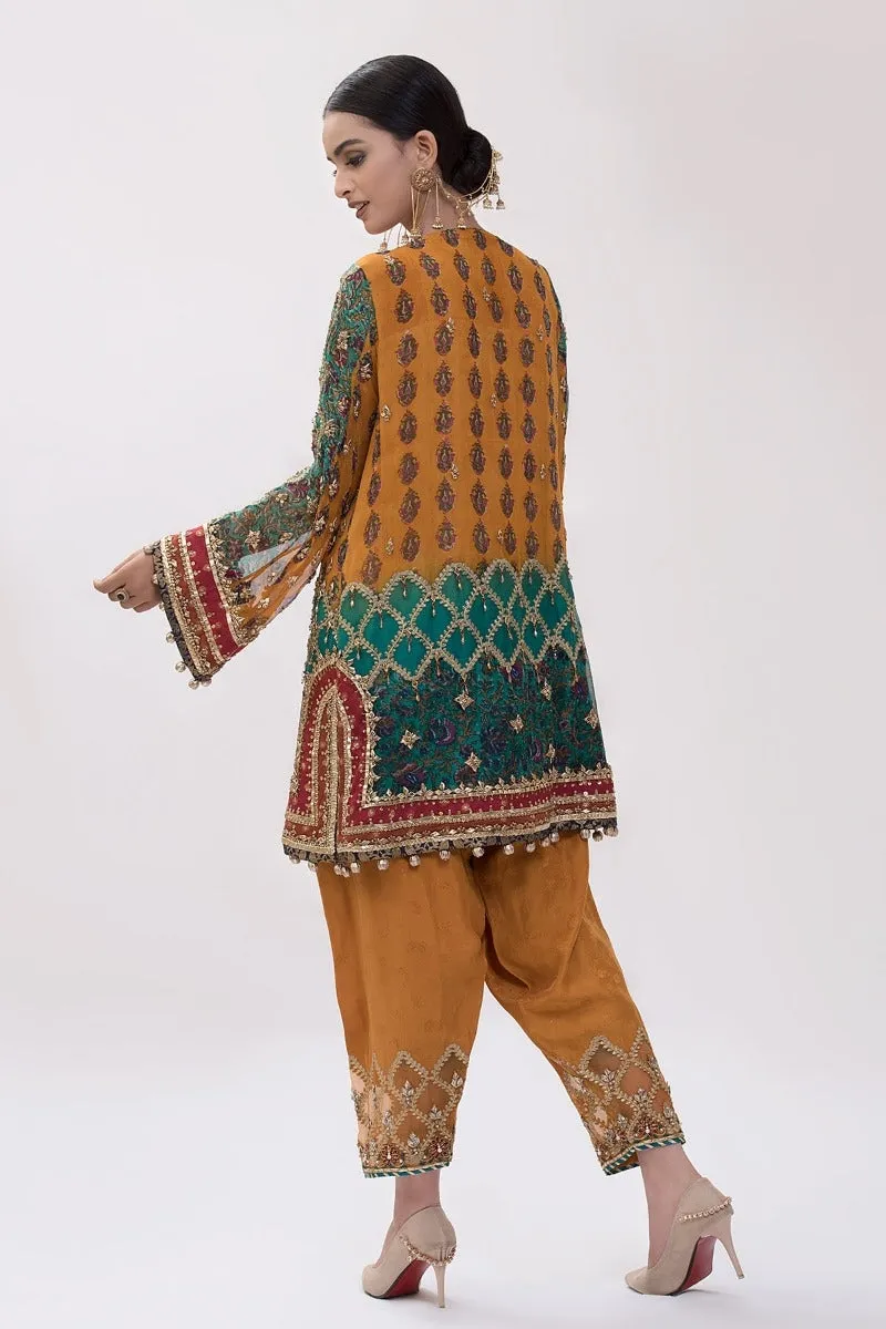 Latest Mehndi Party Wear in Mustard Color #Y2057