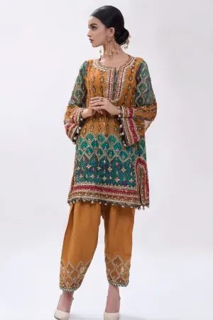 Latest Mehndi Party Wear in Mustard Color #Y2057