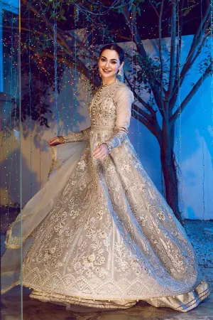 Latest Organza Party Frock with Embroidery #Y6017