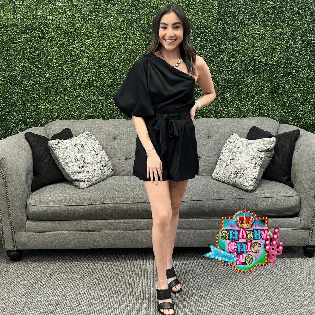 Let the Cognac Flow Romper - Black