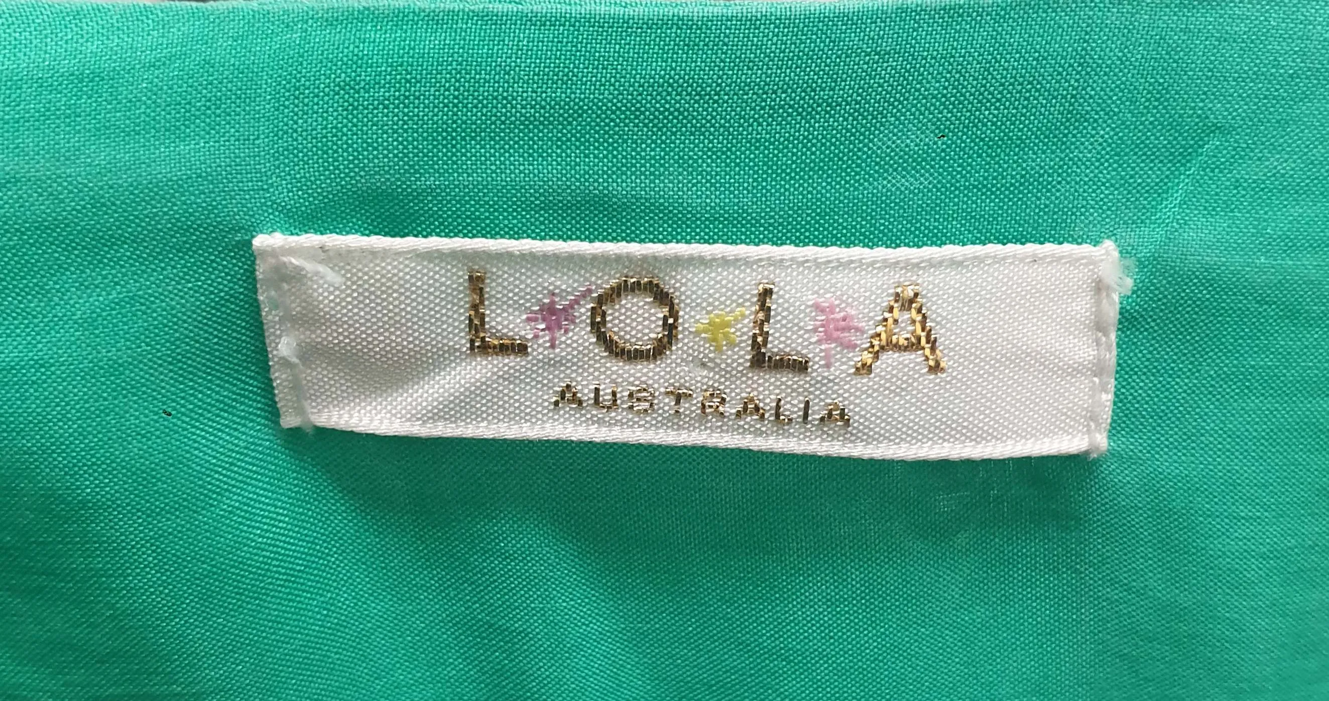 Lola Australia emerald green silk mix long sleeve dress size 10
