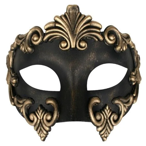 Lorenzo Men's Masquerade Baroque Inspired Venetian Style Mask
