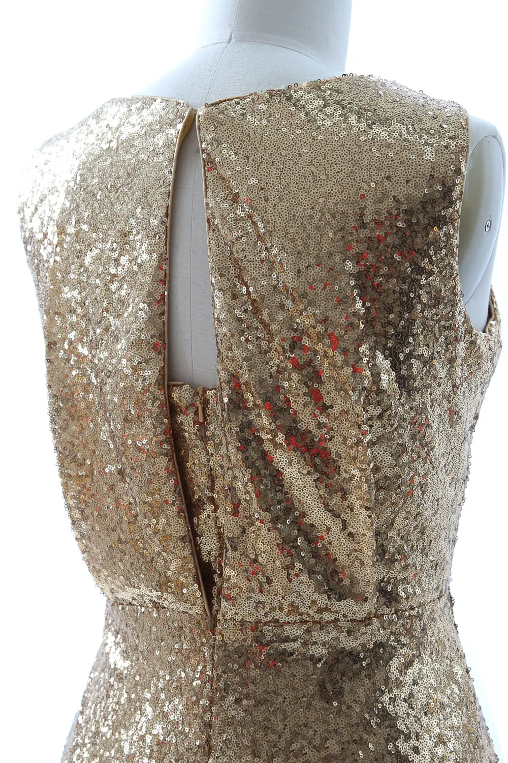 MACloth Women Sequin Crowl Bridesmaid Dress Mermaid Long Evening Party Gown