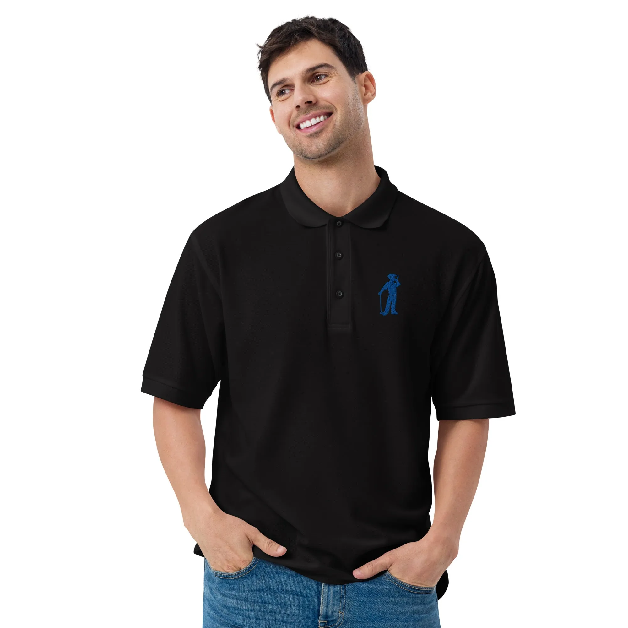 Male Golfer Premium Embroidered Polo - Royal Blue