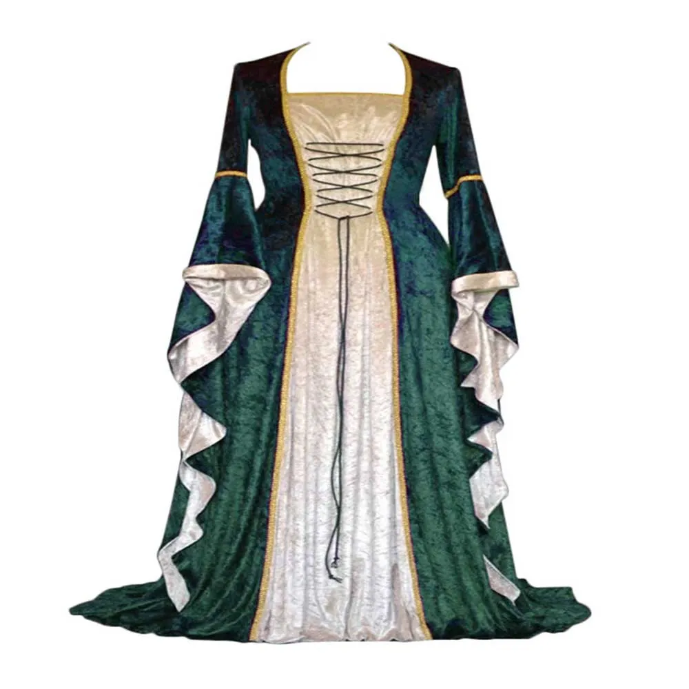 Medieval Court Long Dress Halloween Cosplay Costume 1834