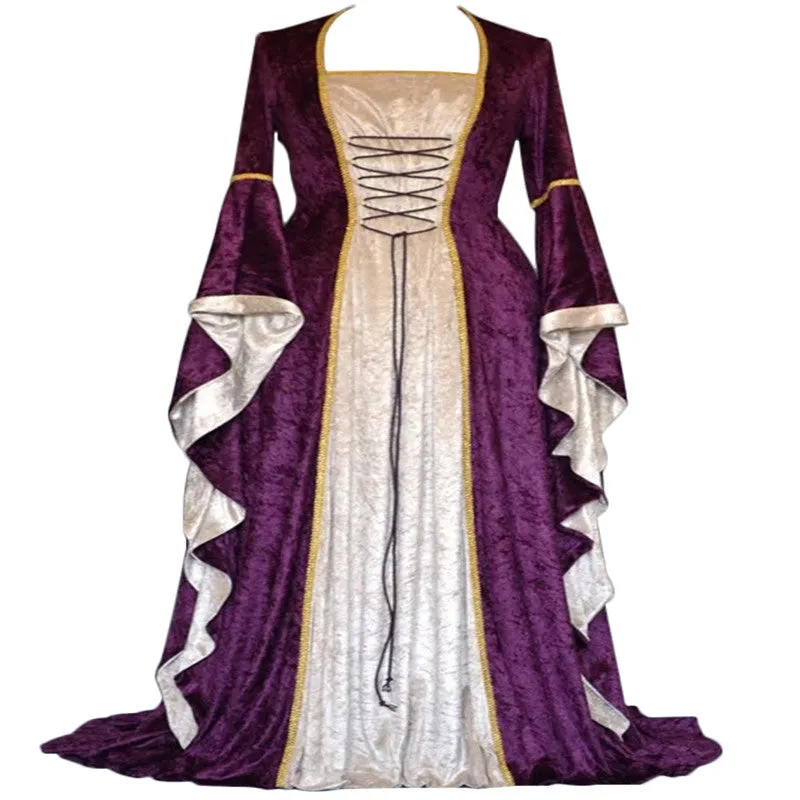 Medieval Court Long Dress Halloween Cosplay Costume 1834