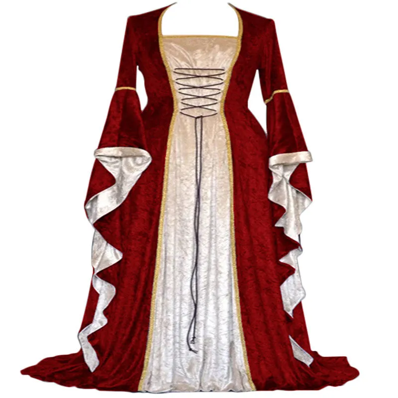 Medieval Court Long Dress Halloween Cosplay Costume 1834
