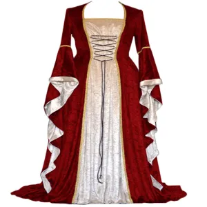 Medieval Court Long Dress Halloween Cosplay Costume 1834