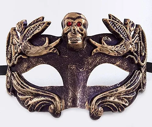 Metallic Finish Skull Mardi Gras Mask