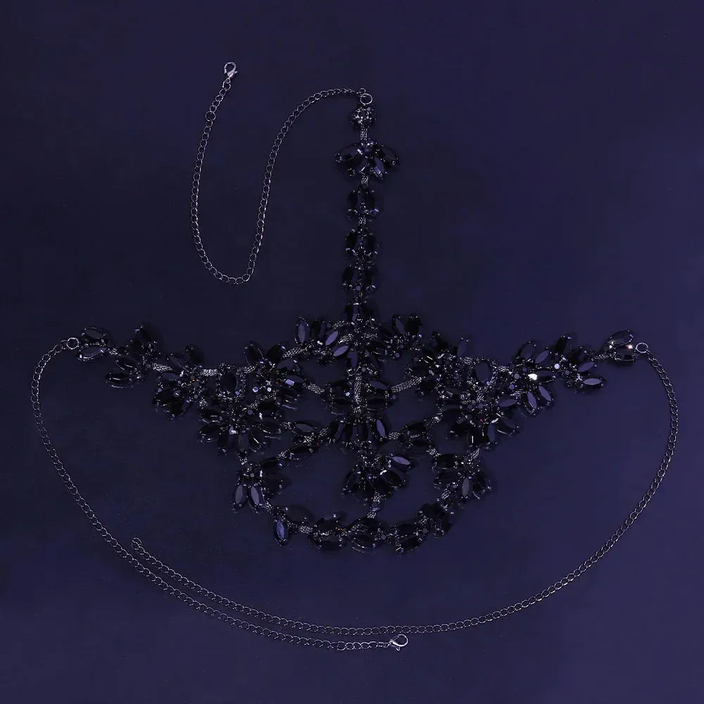 Mystic Crystal Flower Rhinestone Mask
