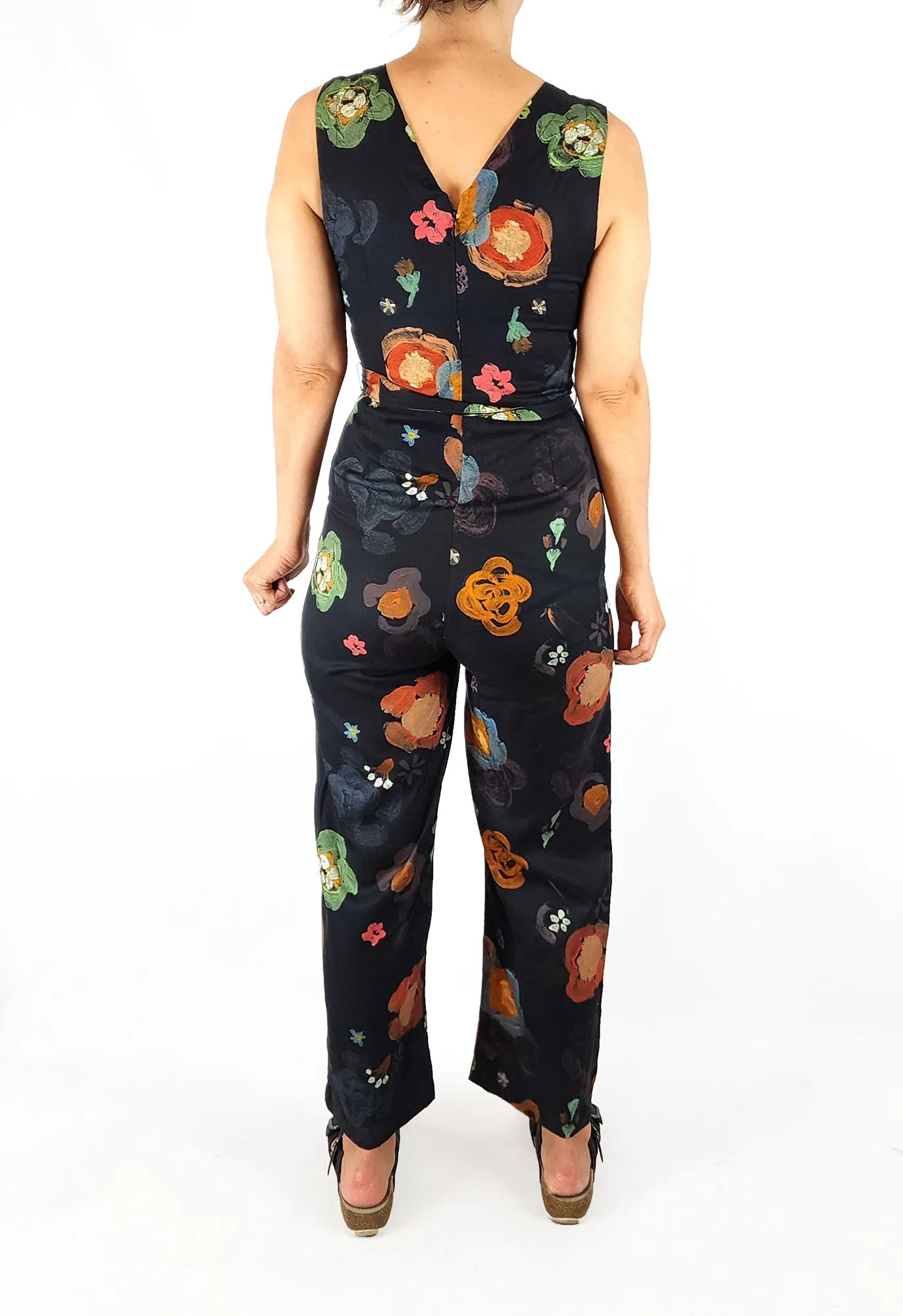 Nancybird black jumpsuit size XS (best fits 6-8) please note: minor issue