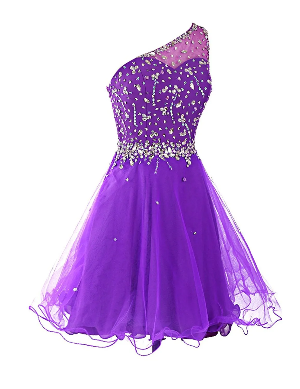 One Shoulder  Homecoming Dress with Beads