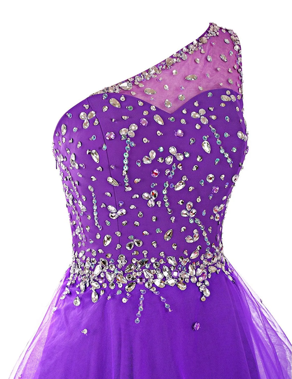One Shoulder  Homecoming Dress with Beads