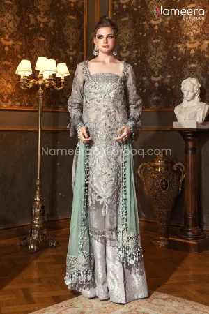 Organza Shirt Dress with Embroidery for Party #BB157
