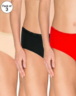 Pack of 3 - Sexy Soft Plain Cotton Panty For Ladies