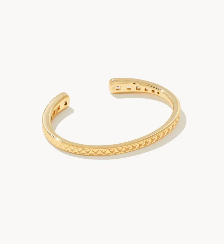 Parker Cuff Bracelet in Gold White Crystal
