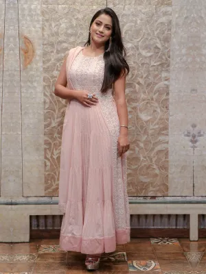 Peach embellished palazzo set