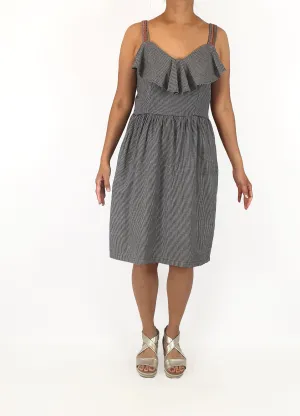 People Tree black and white check dress size 10