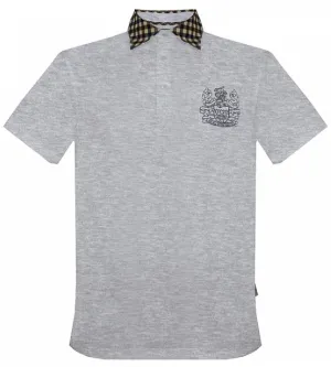 POLO Aquascutum London Casual Mens Poloshirt Check Embroidered NEW! Grey XXL