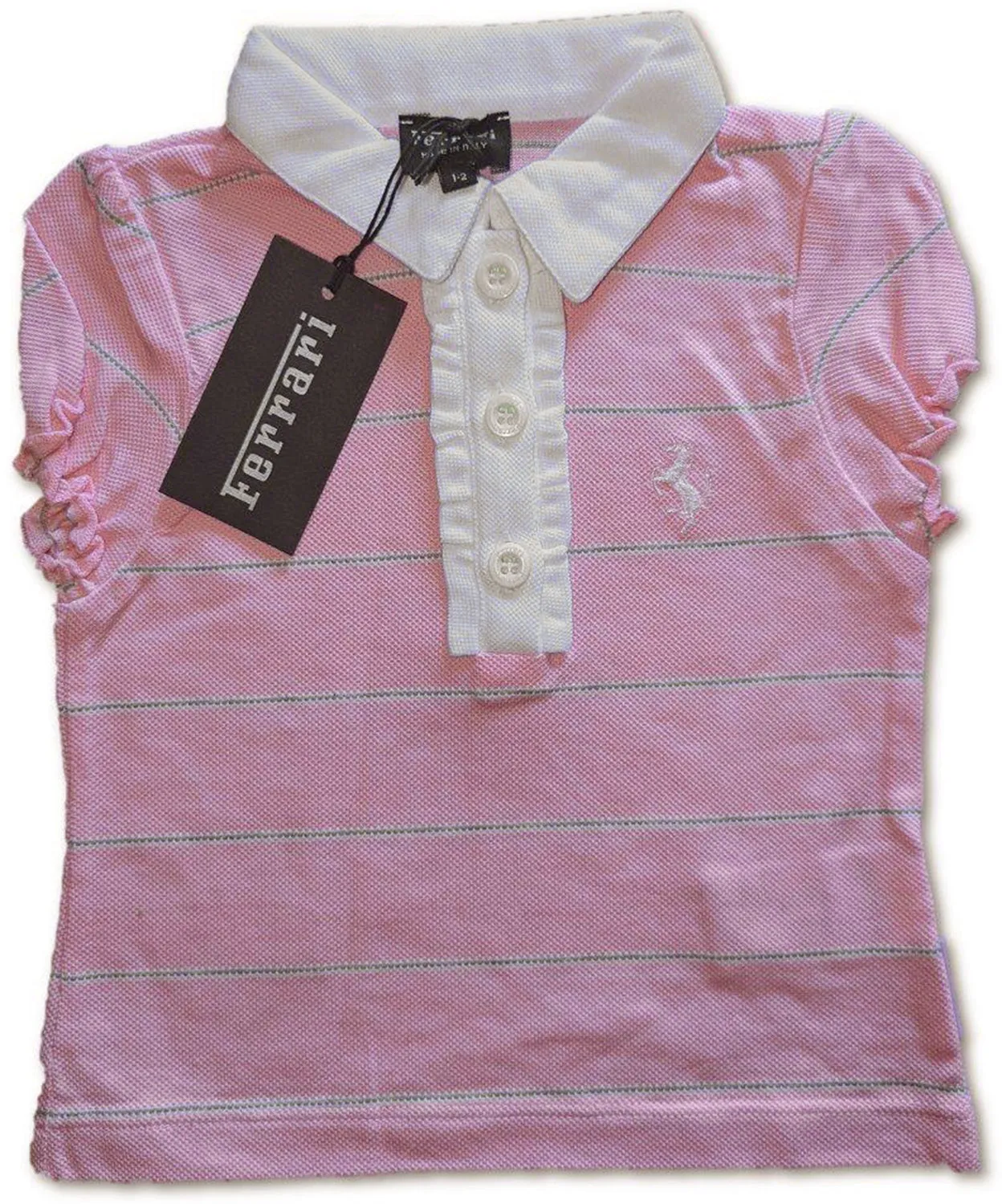 POLO Scuderia Ferrari Team F1 Formula 1 Childrens Polo Shirt NEW Kids Pink 1-2