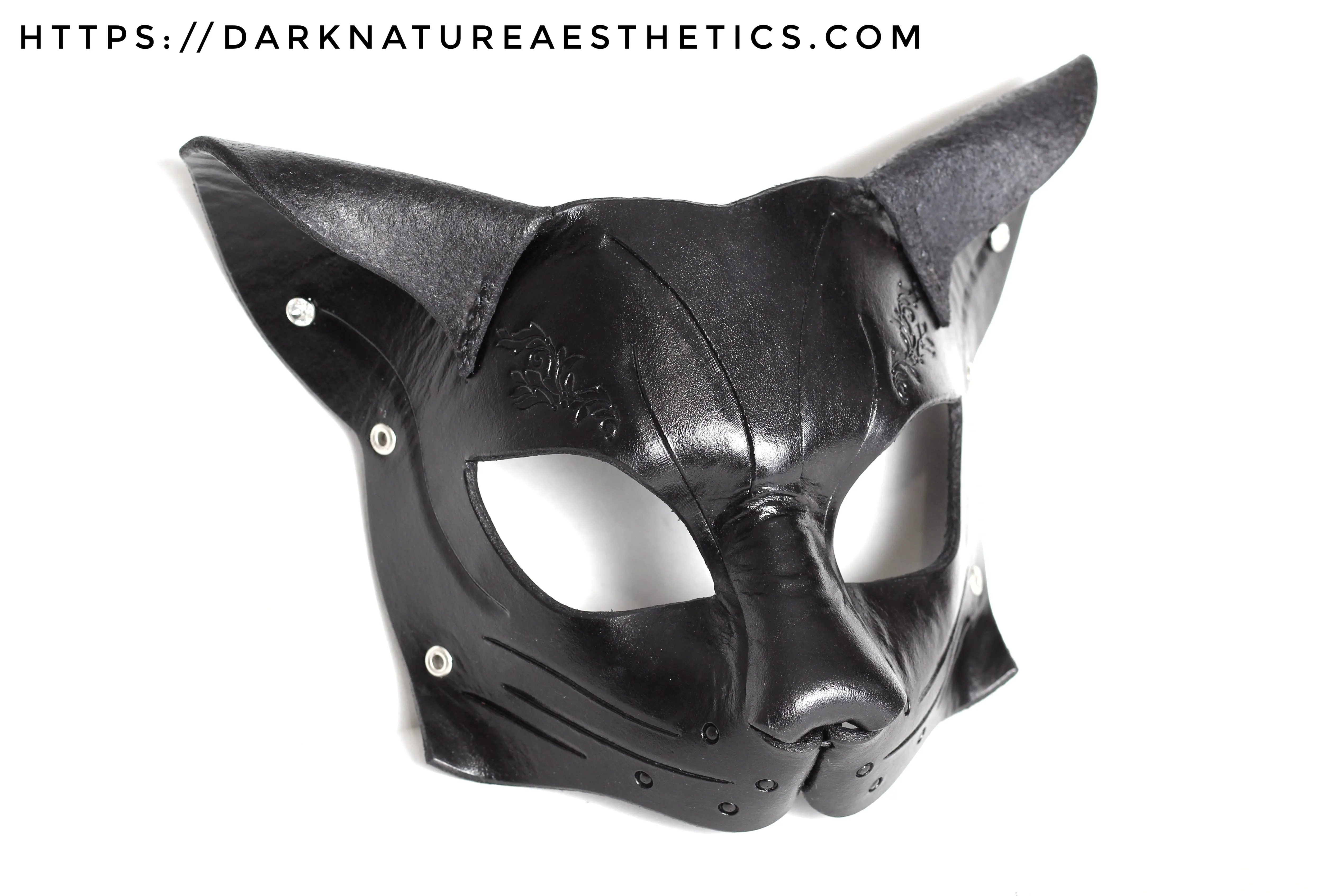 "Deep Abyss" Calista Kitty Cat Leather Mask