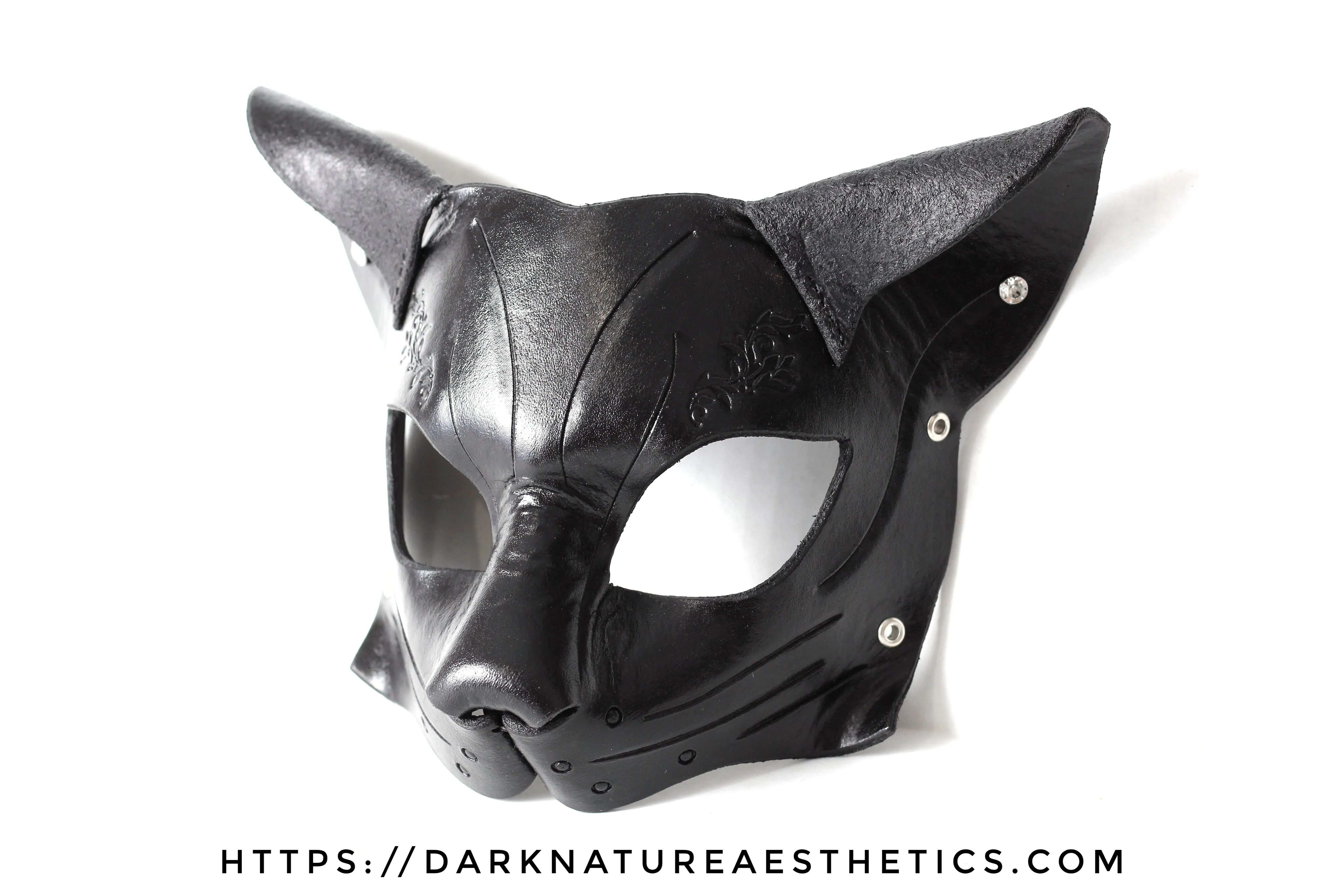 "Deep Abyss" Calista Kitty Cat Leather Mask