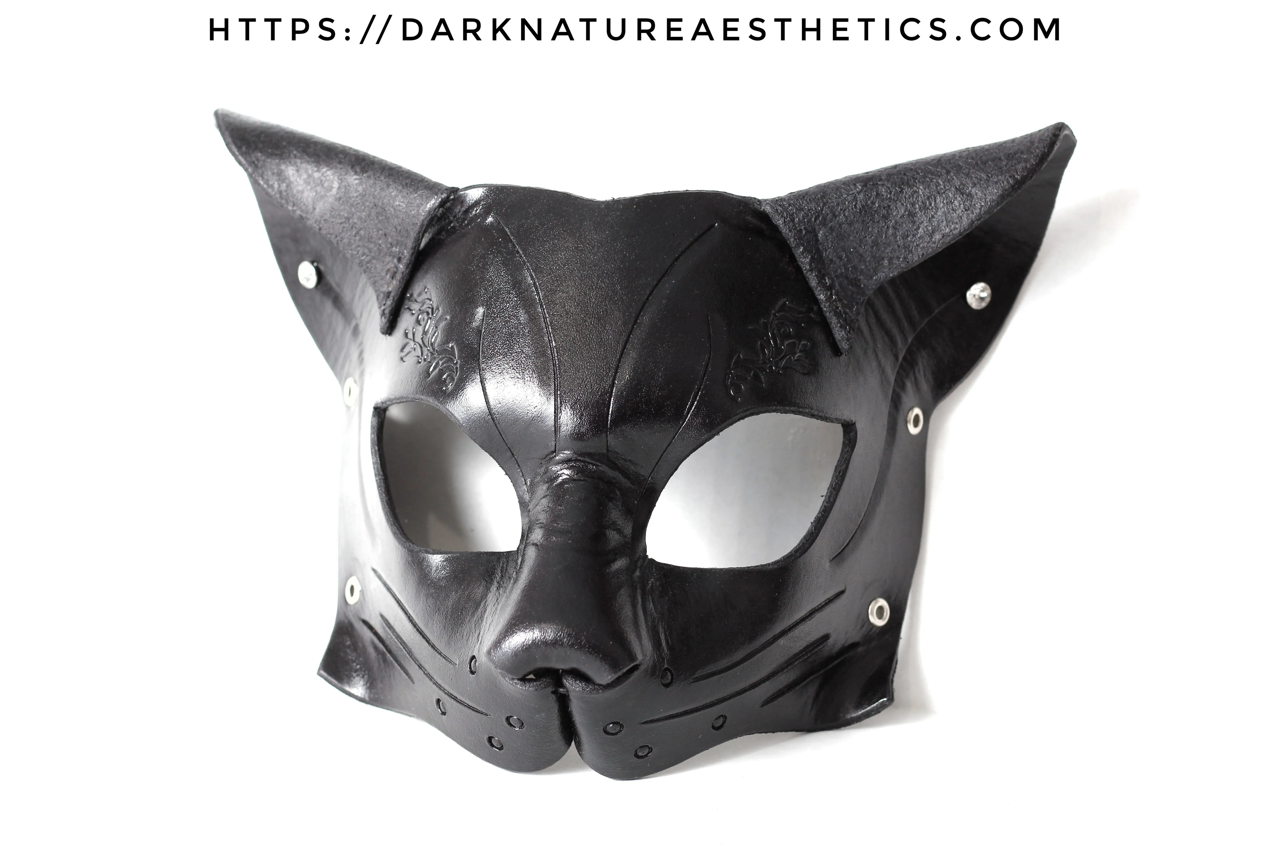 "Deep Abyss" Calista Kitty Cat Leather Mask