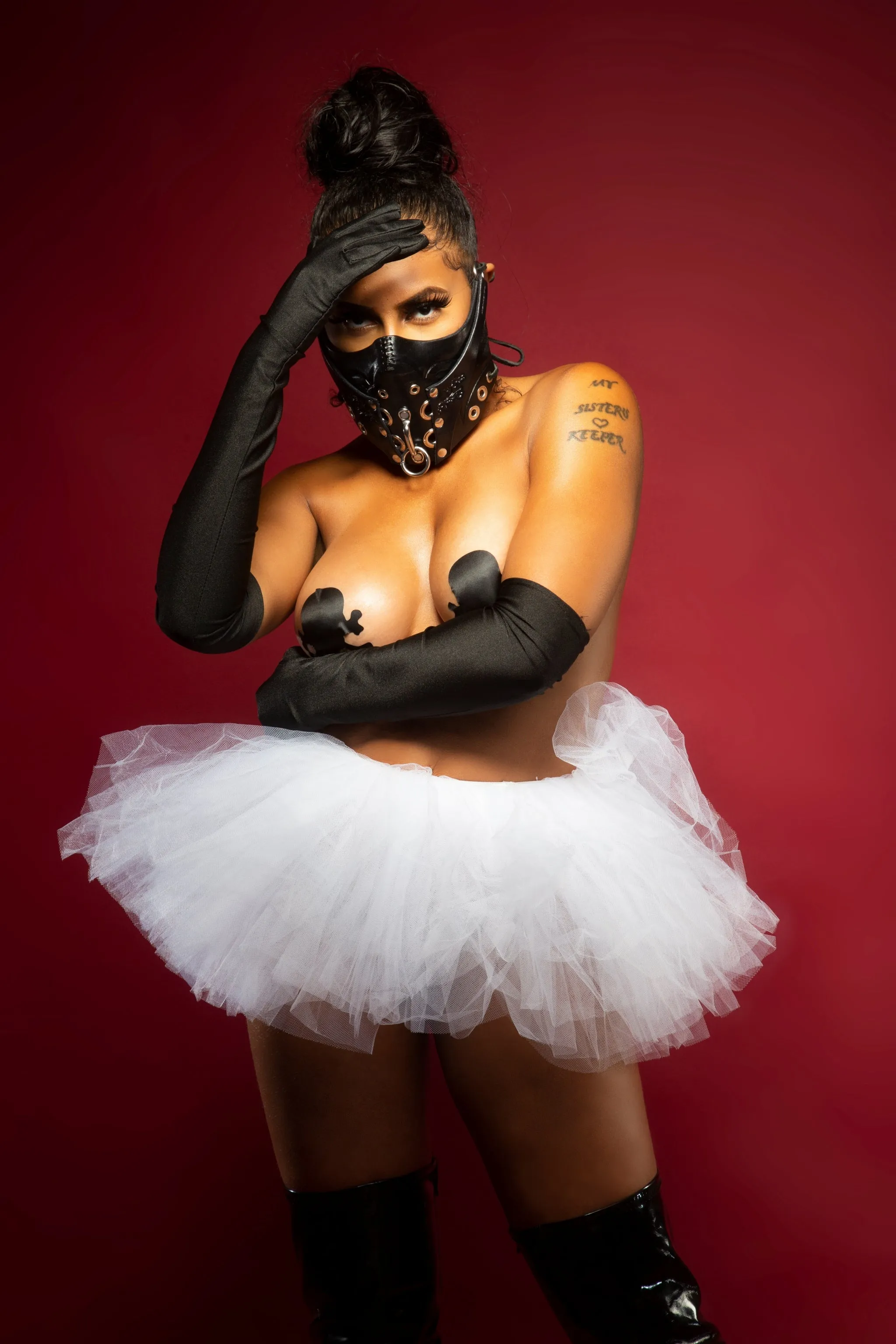 "Deep Abyss" Pure Inevitability Leather Half Mask