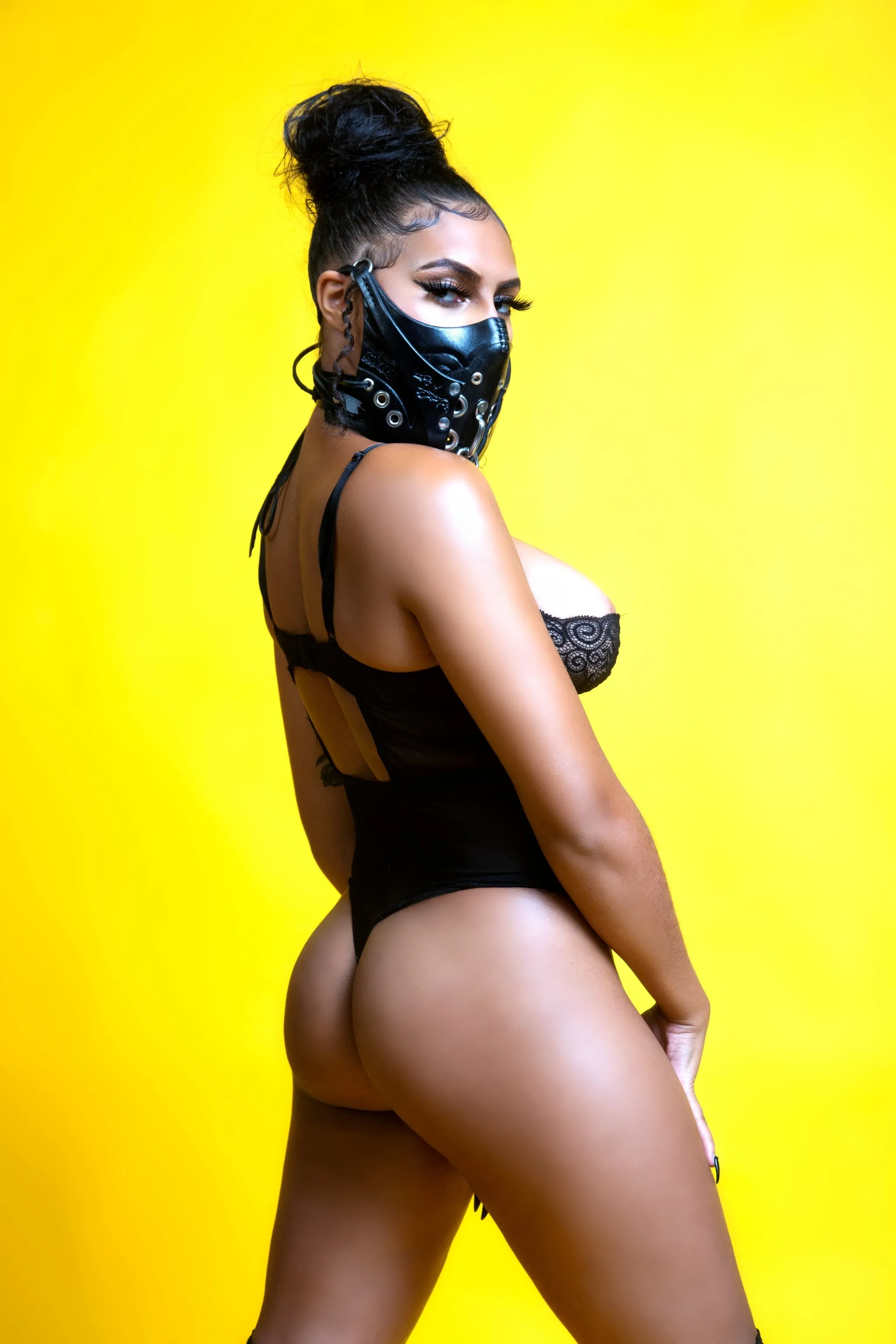 "Deep Abyss" Pure Inevitability Leather Half Mask