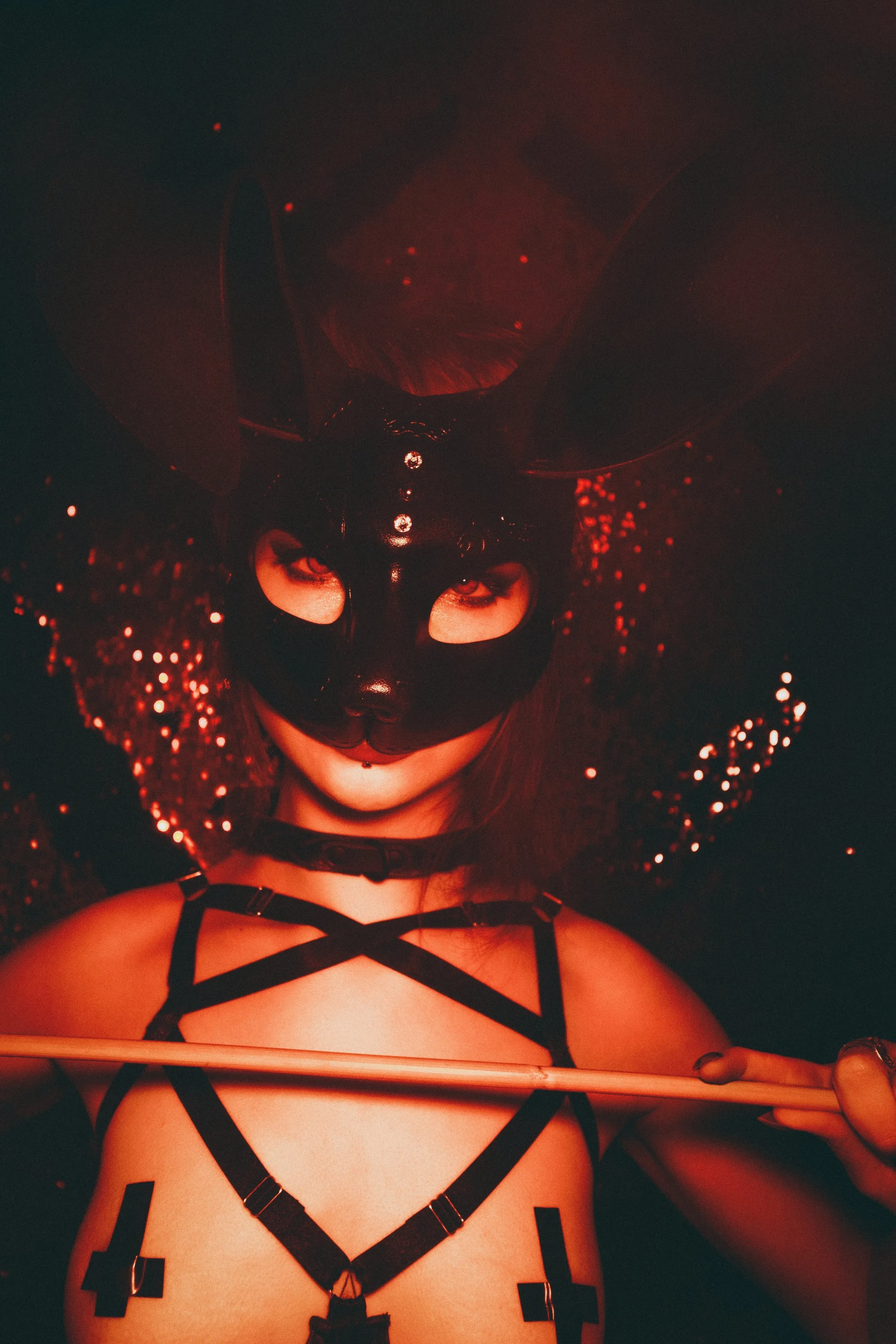 "Deep Abyss" Stella Bunny Rabbit Leather Mask
