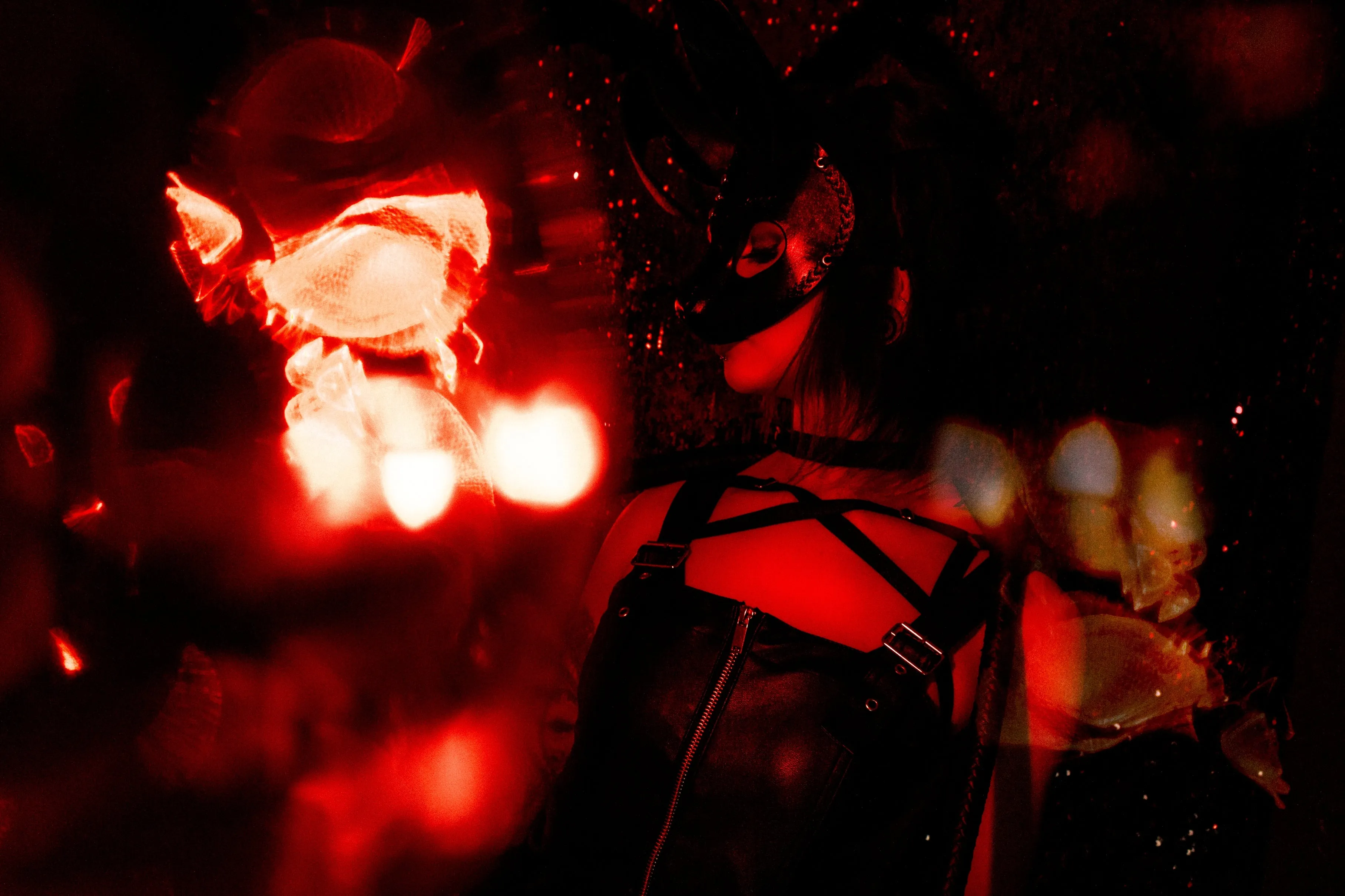 "Deep Abyss" Stella Bunny Rabbit Leather Mask