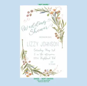"Soft Sages" Greenery Invitation