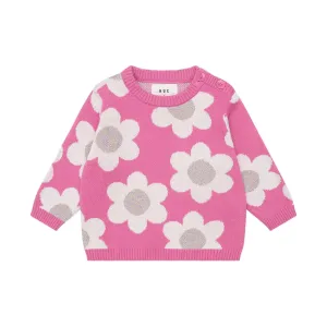 Raspberry Daisy Knit Jumper
