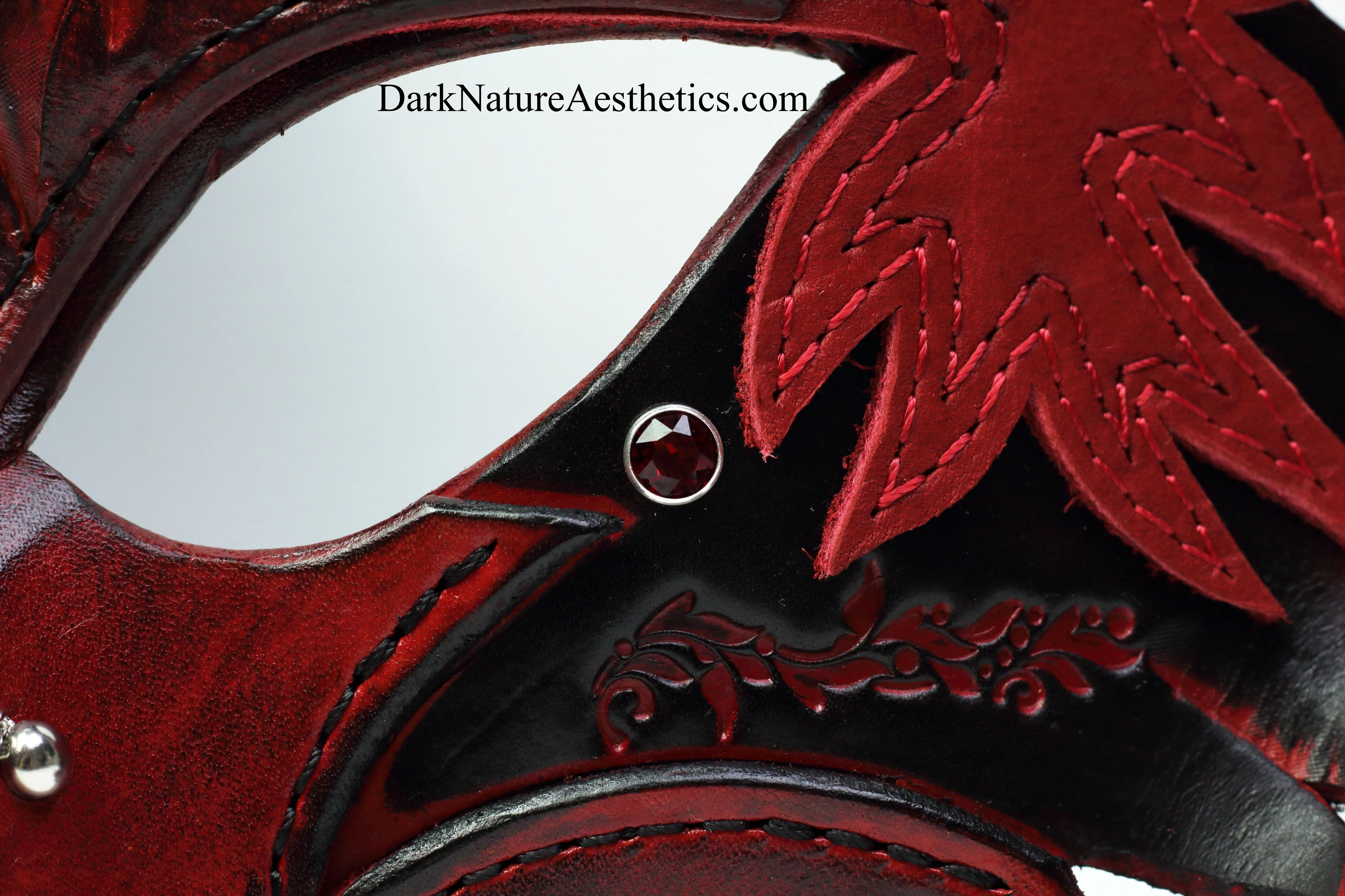 Red "Helldog" Wolf Leather Mask/Hood