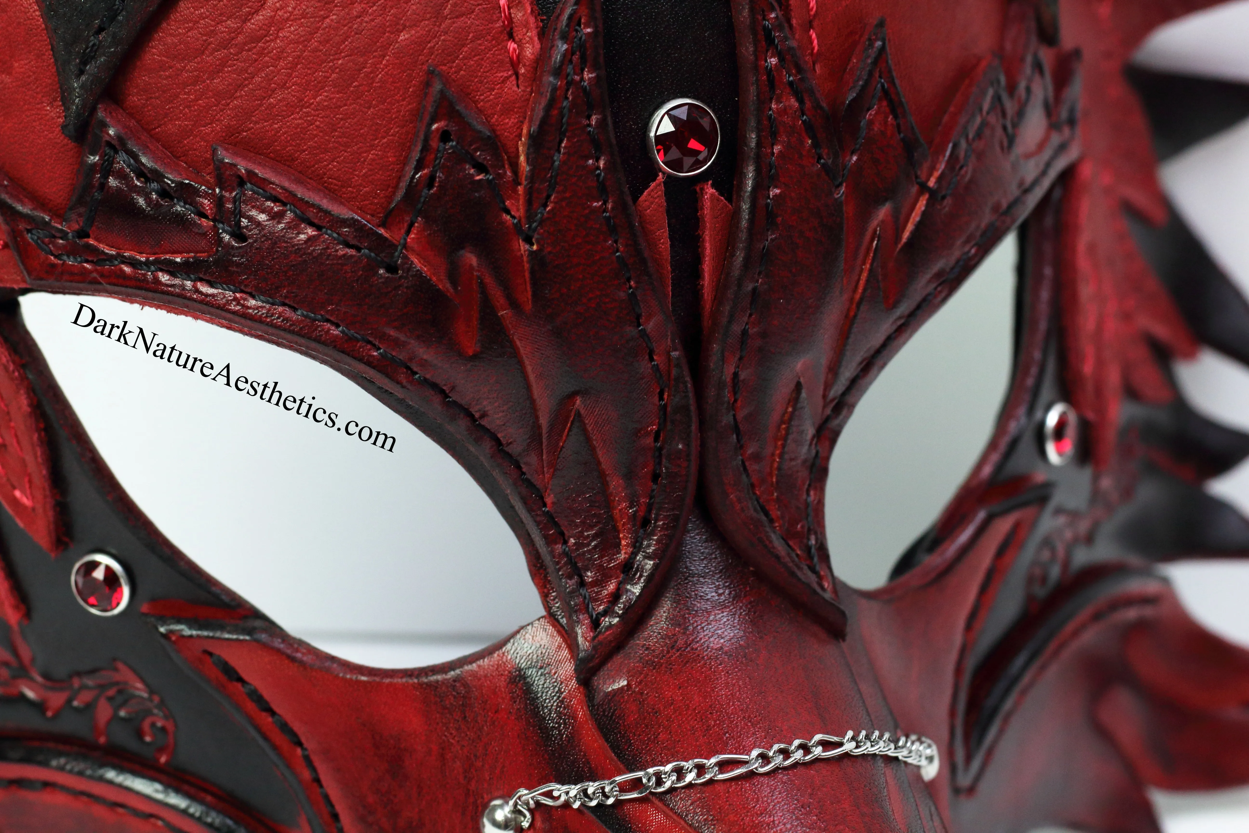 Red "Helldog" Wolf Leather Mask/Hood
