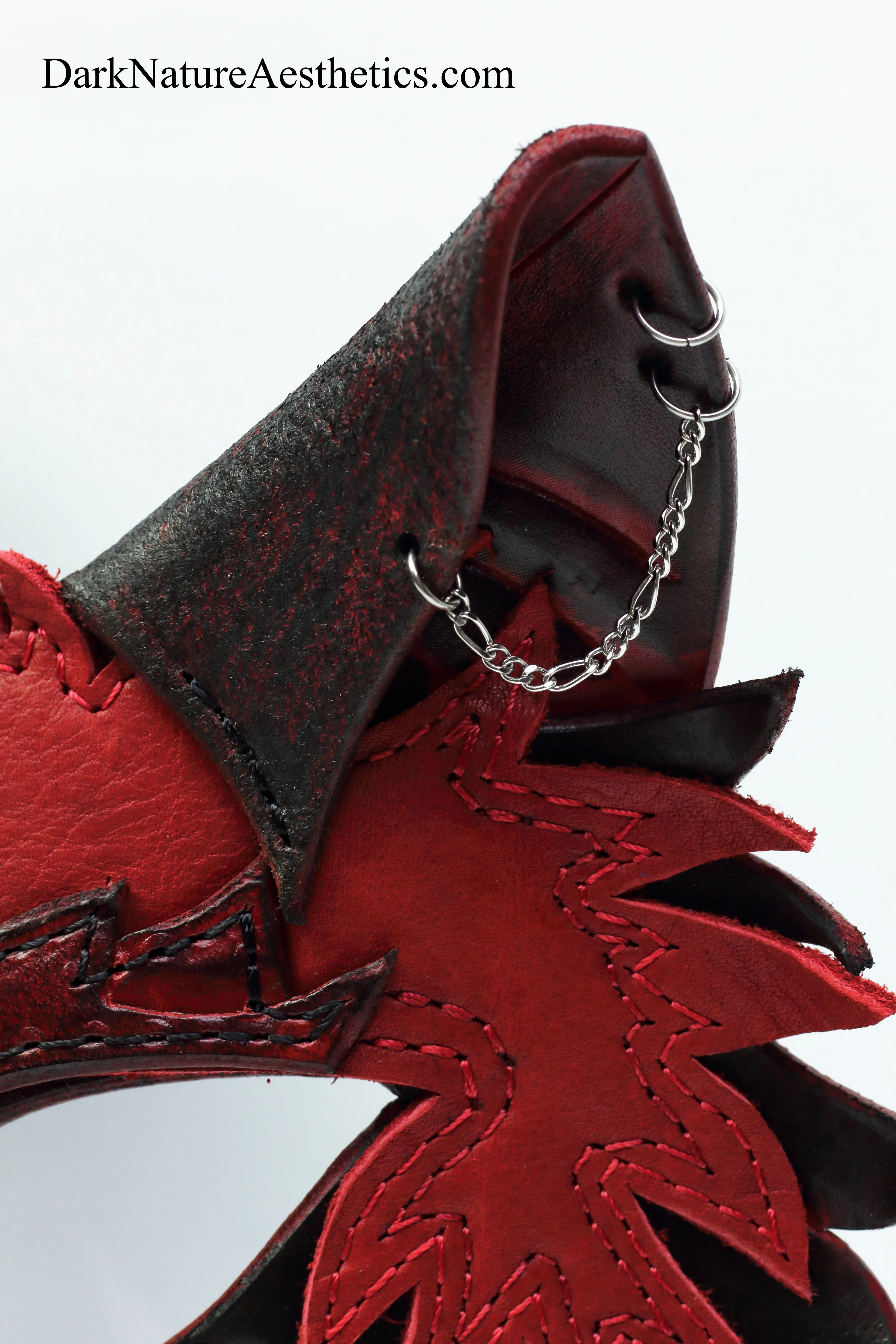 Red "Helldog" Wolf Leather Mask/Hood