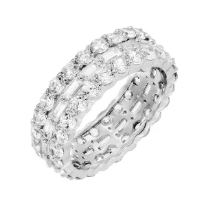 Round X Baguette Ring