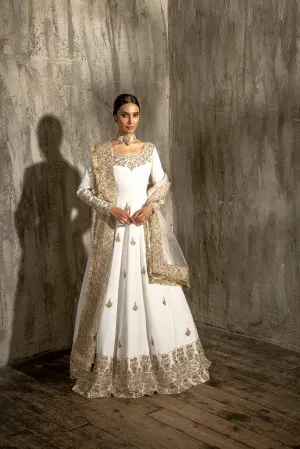 Royal Nikkah Dress for Bride in Pishwas Style #BS867