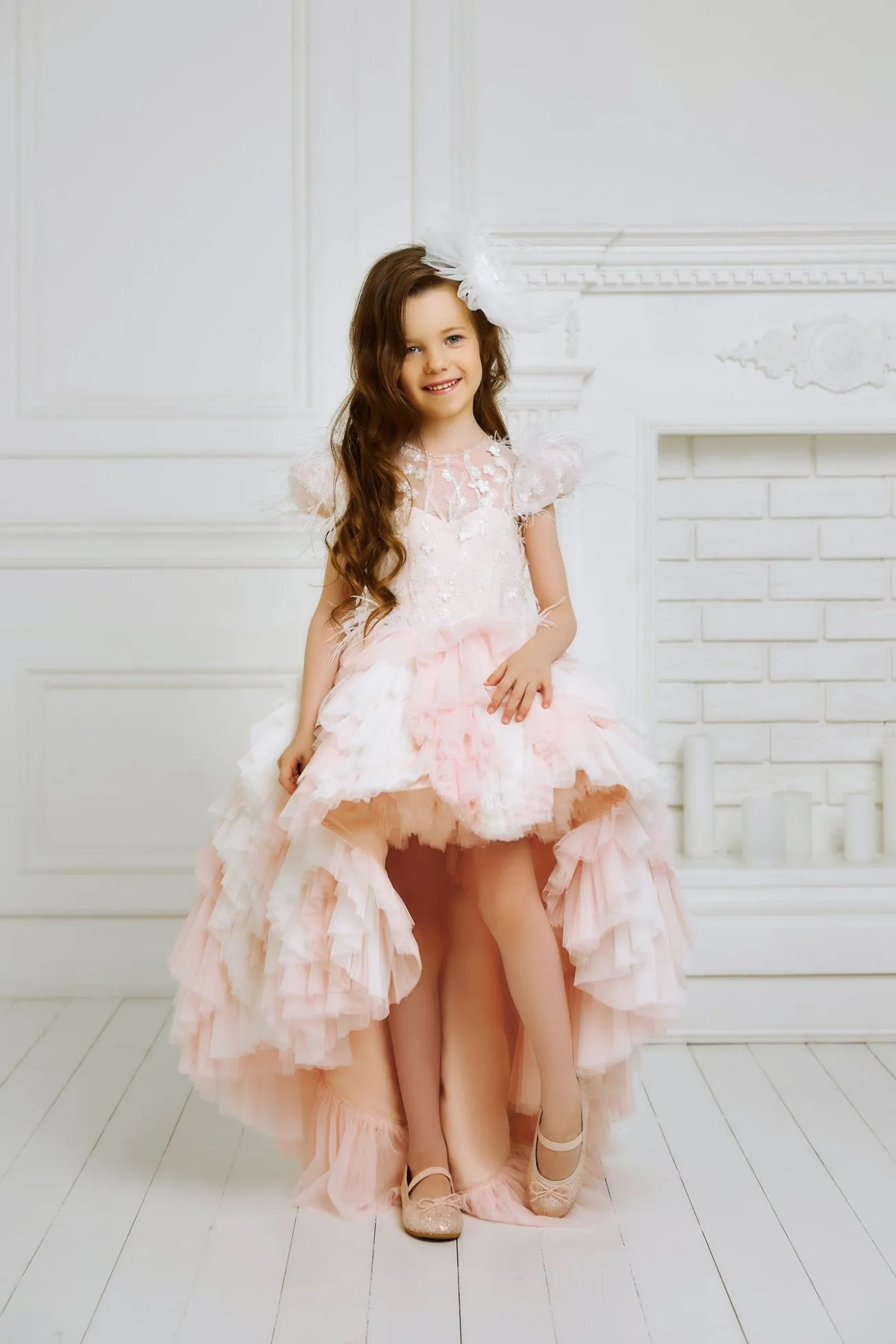 Sabrina High-Low Ruffled Flower Girl Dress