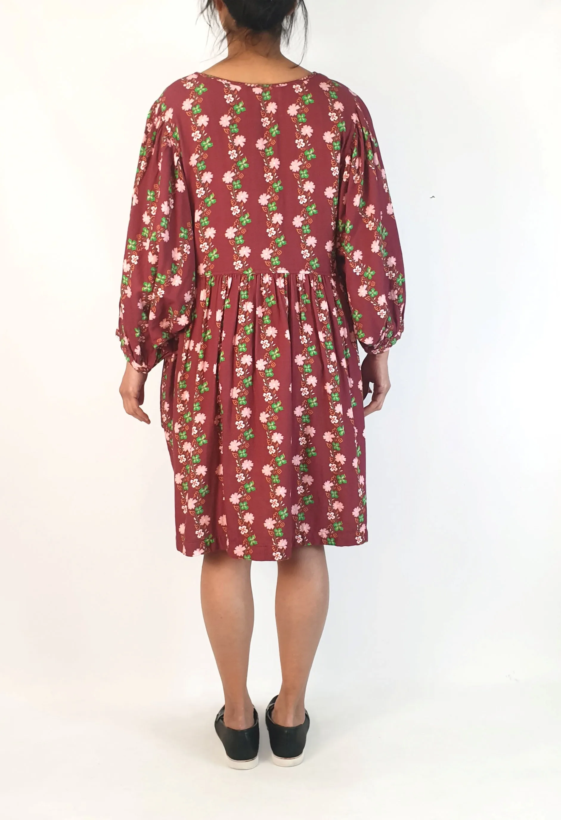 Sage & Claire red floral print long sleeve dress size S