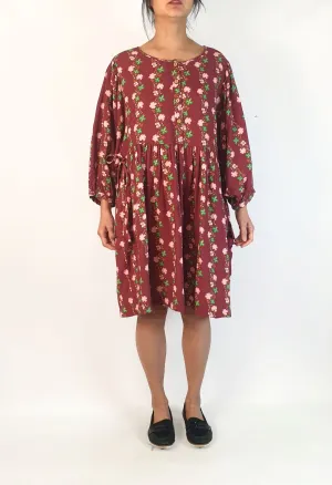 Sage & Claire red floral print long sleeve dress size S