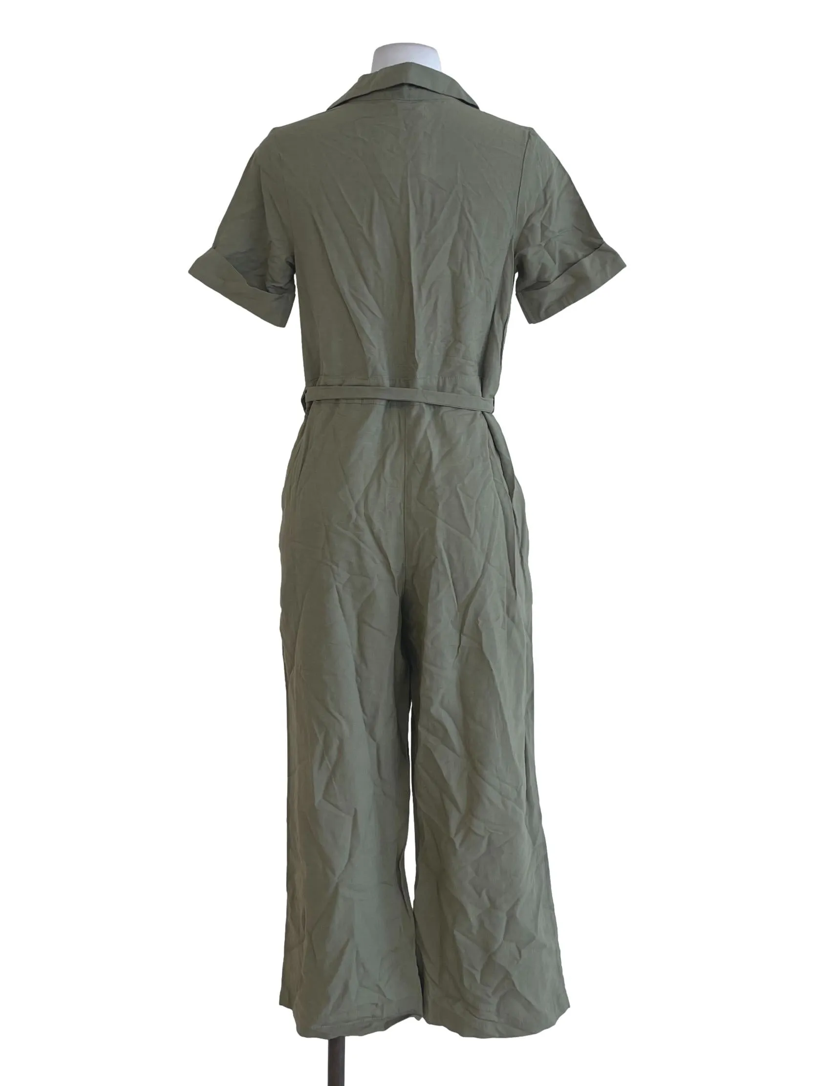 Sage Green Collared Jumpsuit TEM