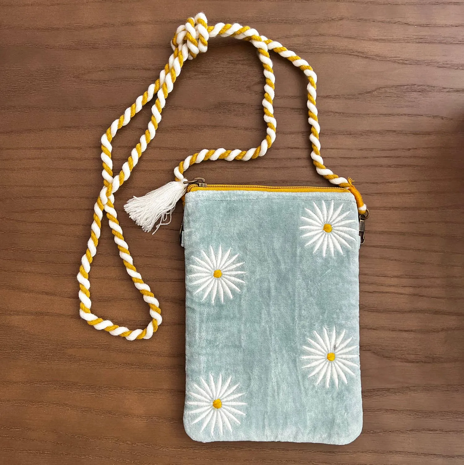 SALE! Daisies on Velvet Sling Bag