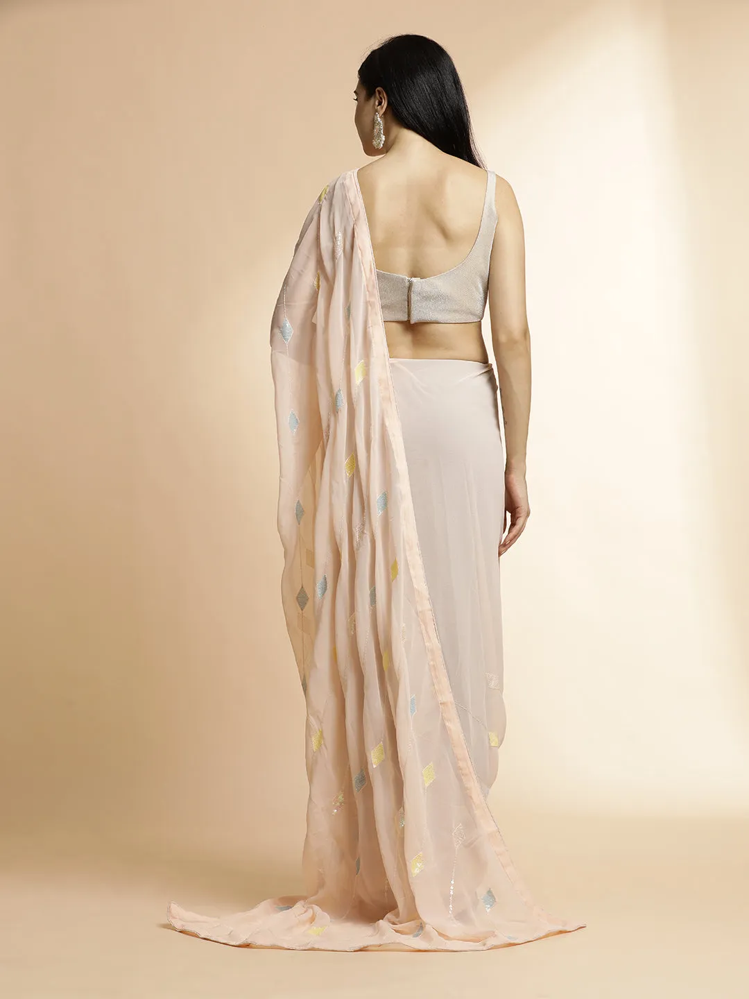 Sequin Embellished Pure Georgette Saree