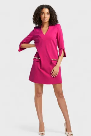 Sienna Fuchsia Pink Mod Mini Dress