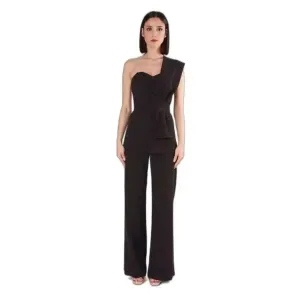 Silence Women Black Jumpsuit with Sweetheart Neckline